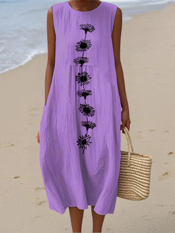 Van Delft Mode® | Violet Bloom midi-jurk