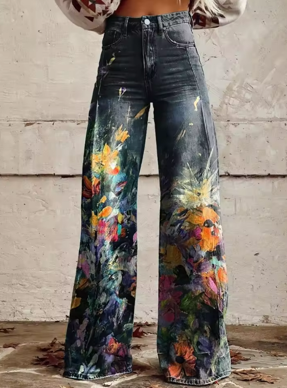 Van Delft Mode®| Boho Chic Vloeiende en Comfortabele Broek