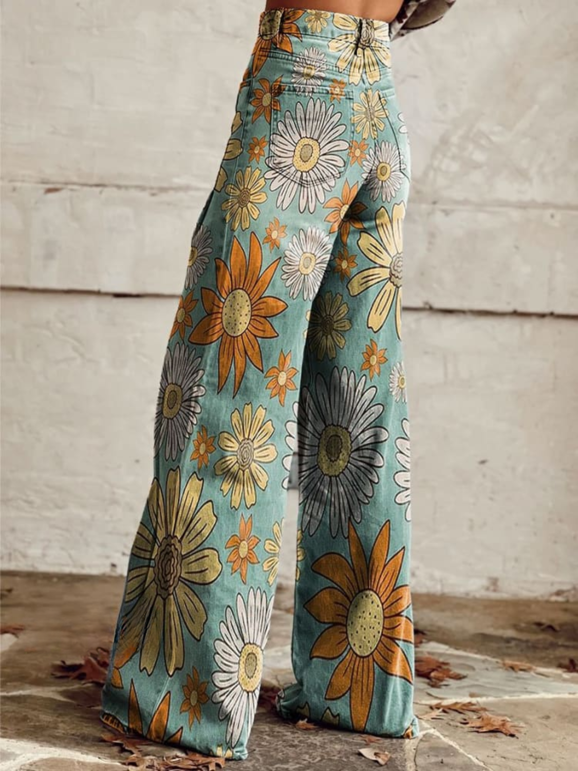 Van Delft Mode®| Vintage Bloemenprint Palazzo Broek