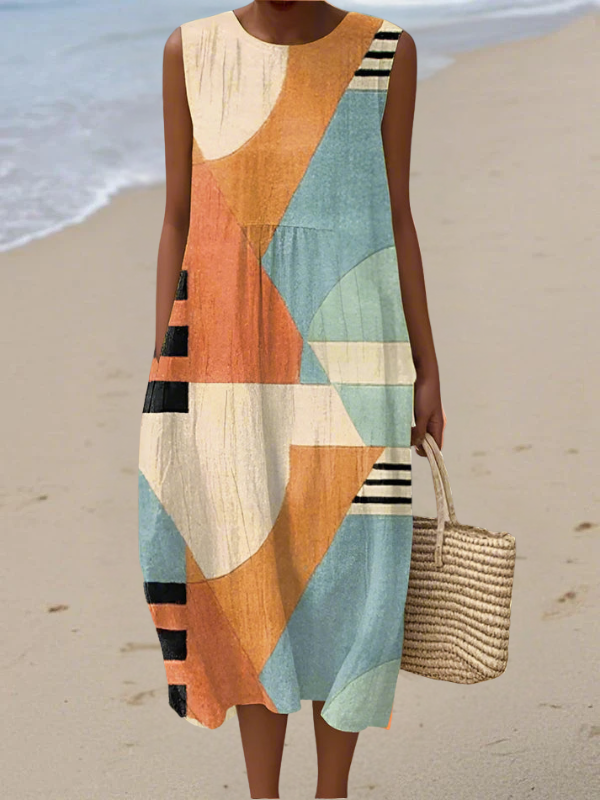 Van Delft Mode® | Geometrische Midi-Jurk