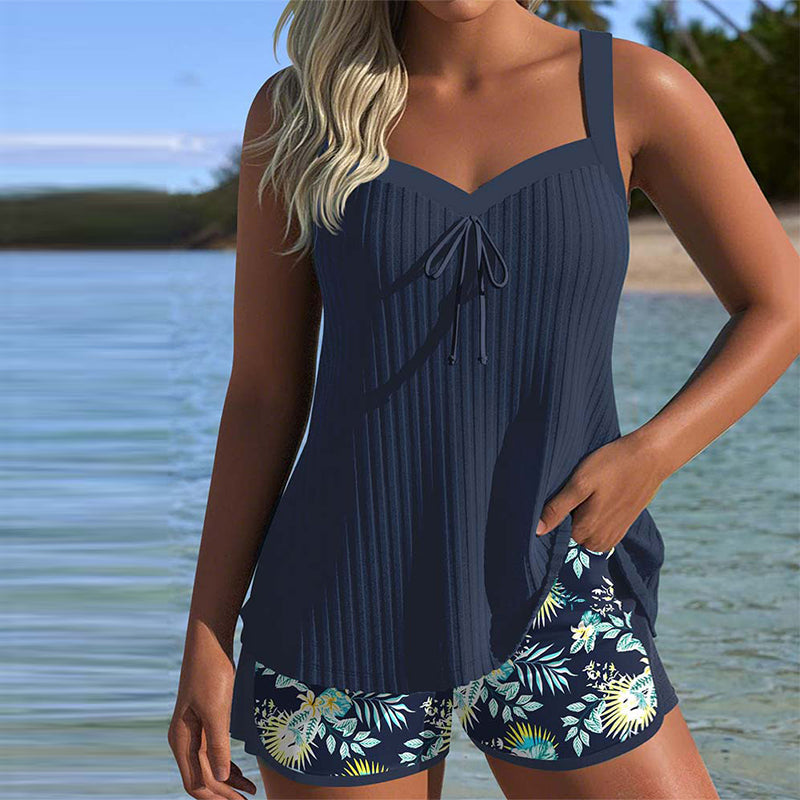 Gestreepte Twee-delige Strandshorts Tankini