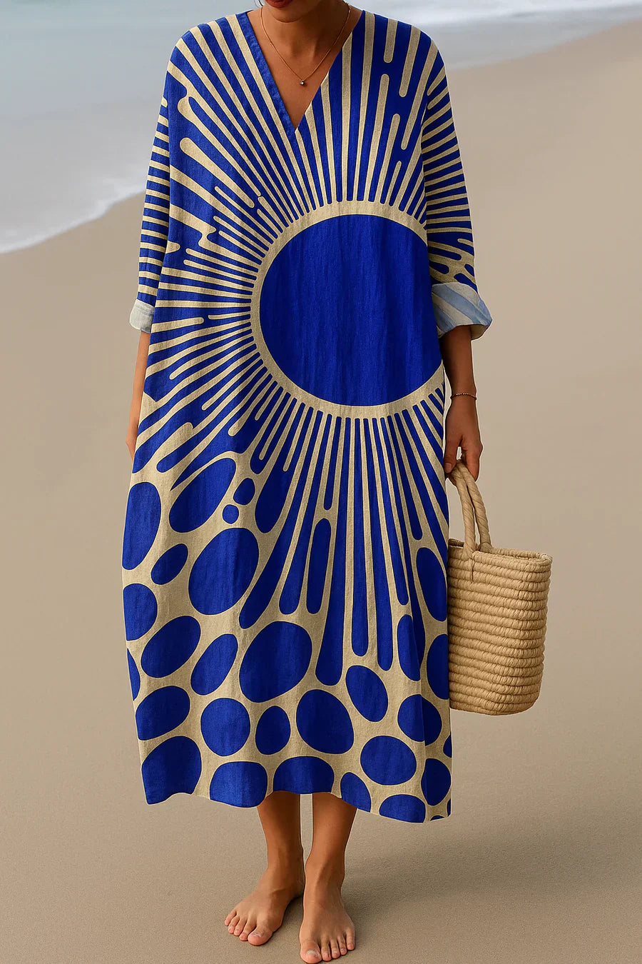 Van Delft Mode® | BLUE SUN ART- GEÏNSPIREERDE JURK