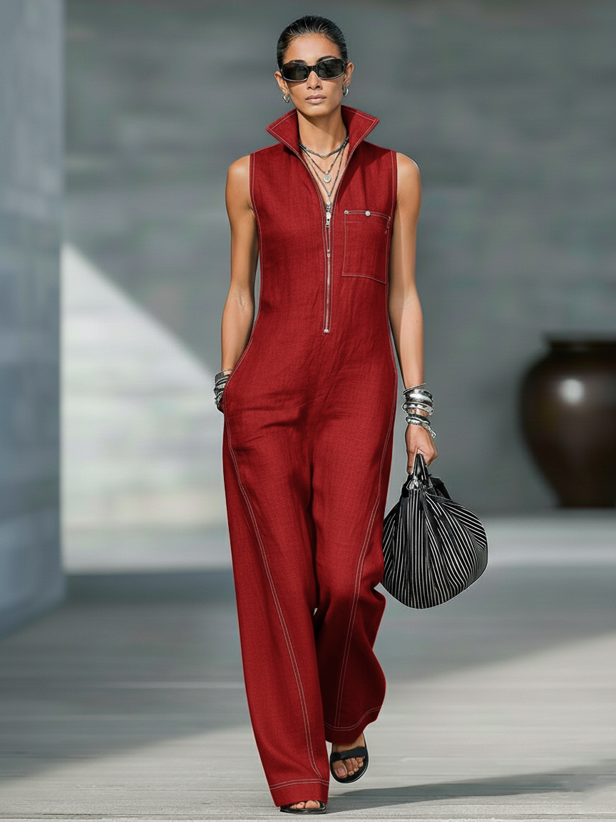 Mouwloze Dungaree Witte Zoom