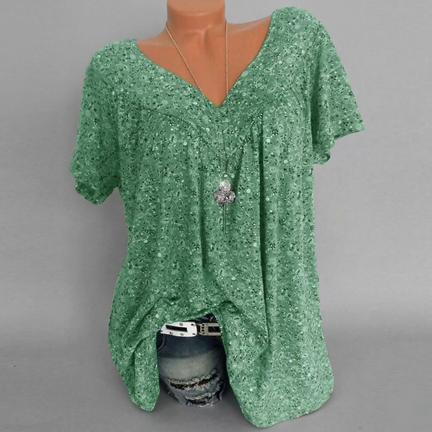 Van Delft Mode® | T-shirt Flora met V-hals