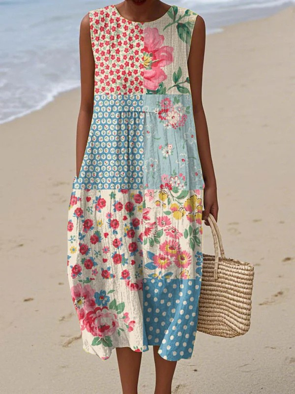 Van Delft Mode® | Patchwork Midi Jurk