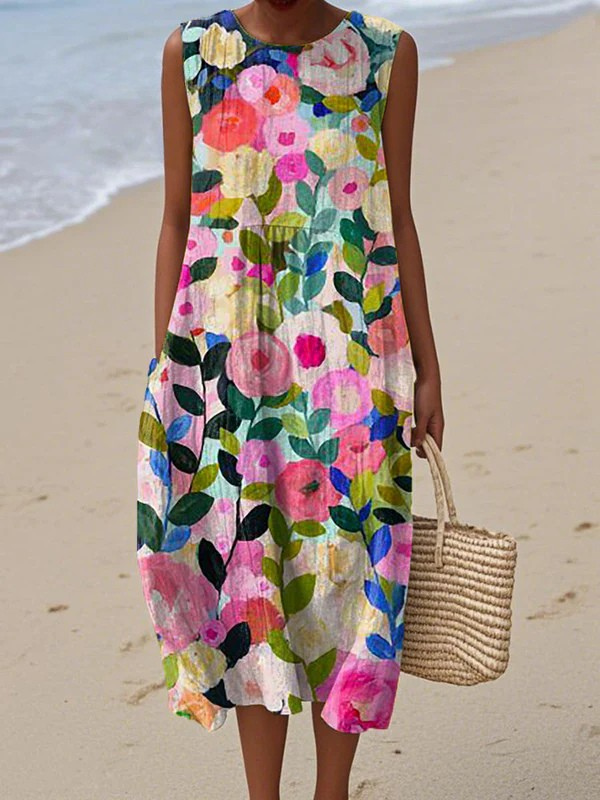 Van Delft Mode® | Bloemen Midi Jurk