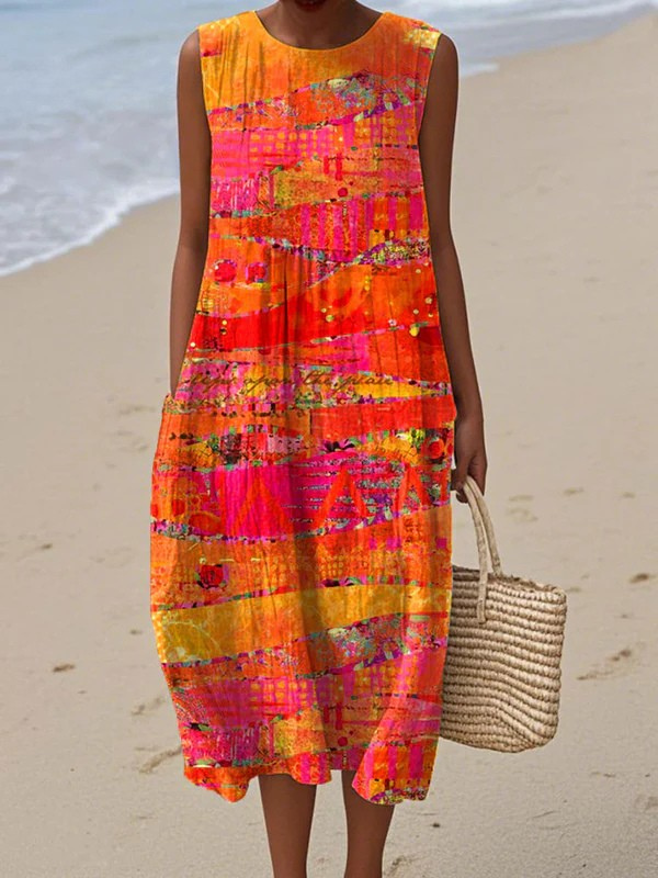 Van Delft Mode® | Sunset Midi Jurk