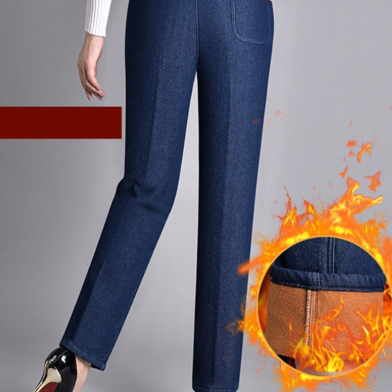 Van Delft Mode® | Damesjeans met zijzakken en elastische taille