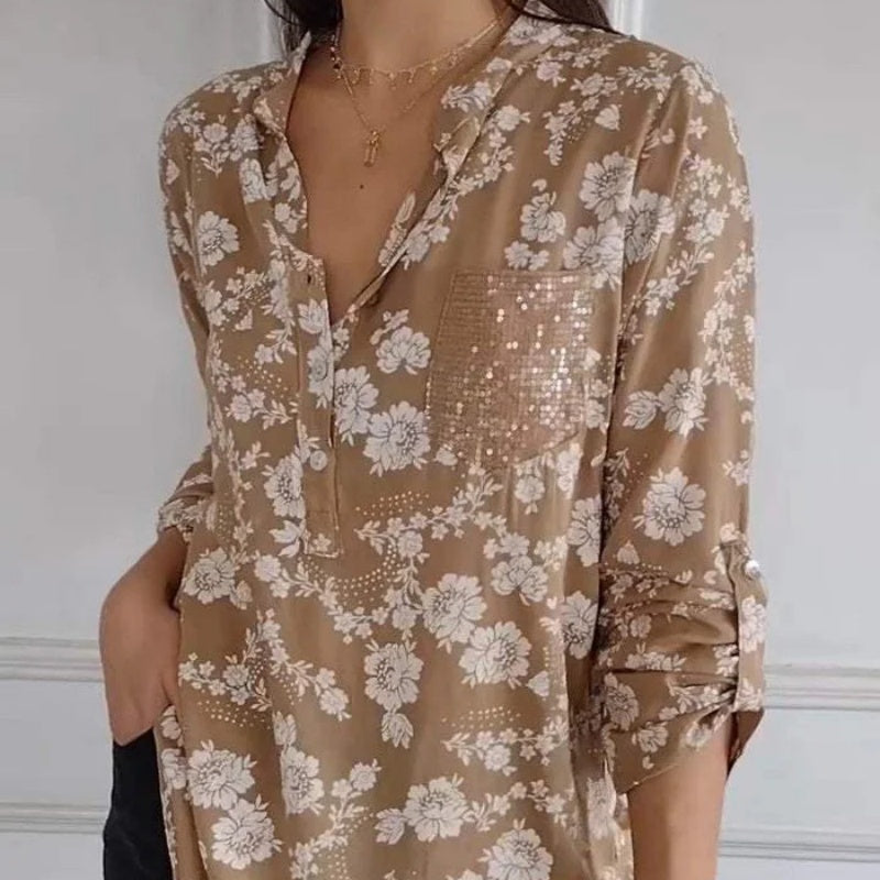 Van Delft Mode® | LANGERMIGE BLOEMENBLOUSE