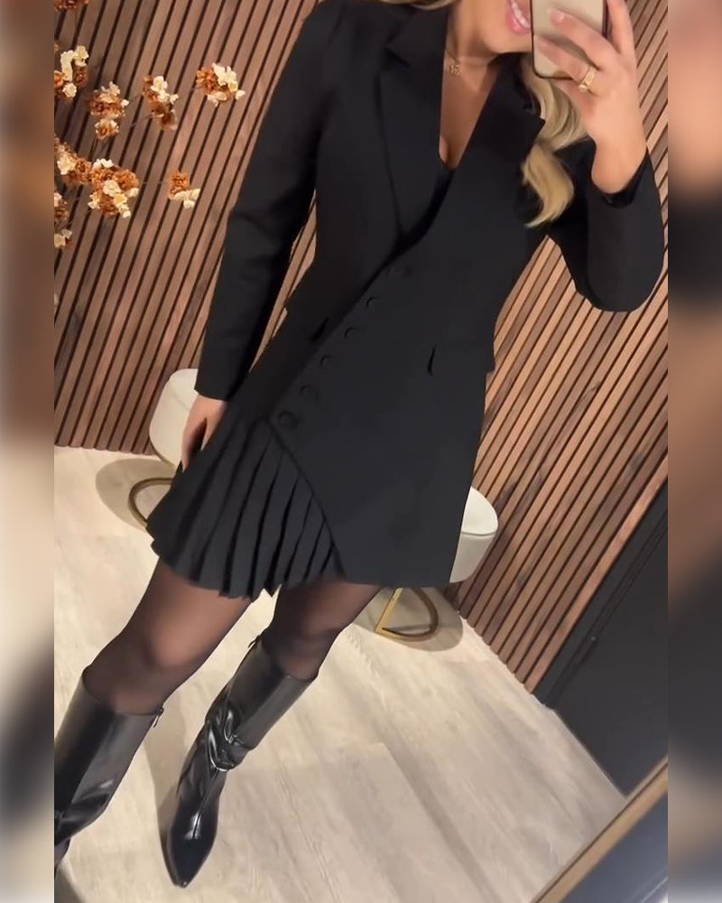 Van Delft Mode® |Jurk met revers en blazerlook