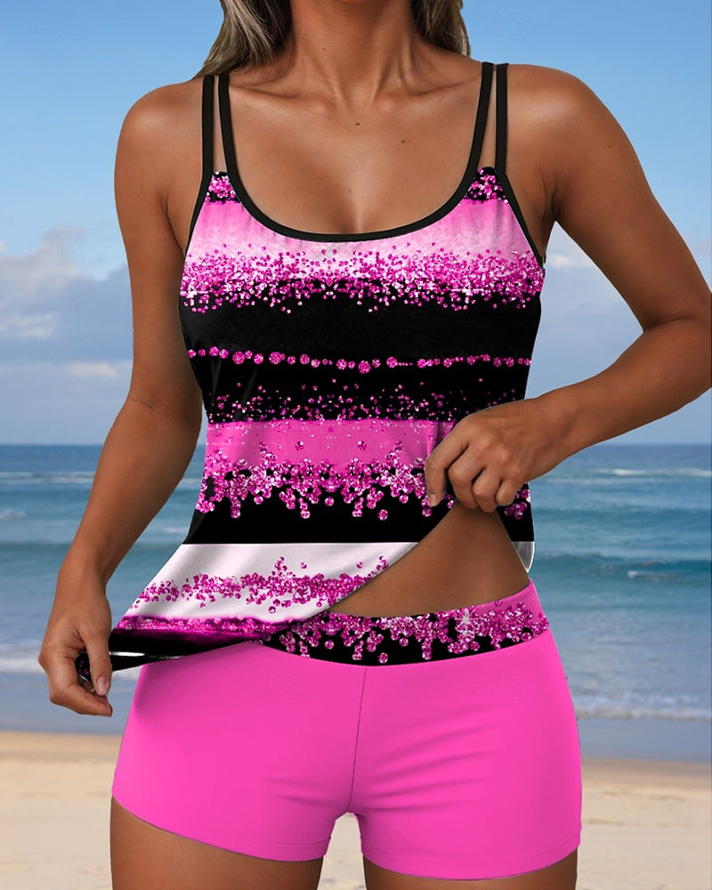 Casual Strap Twee-delige Print Badpak