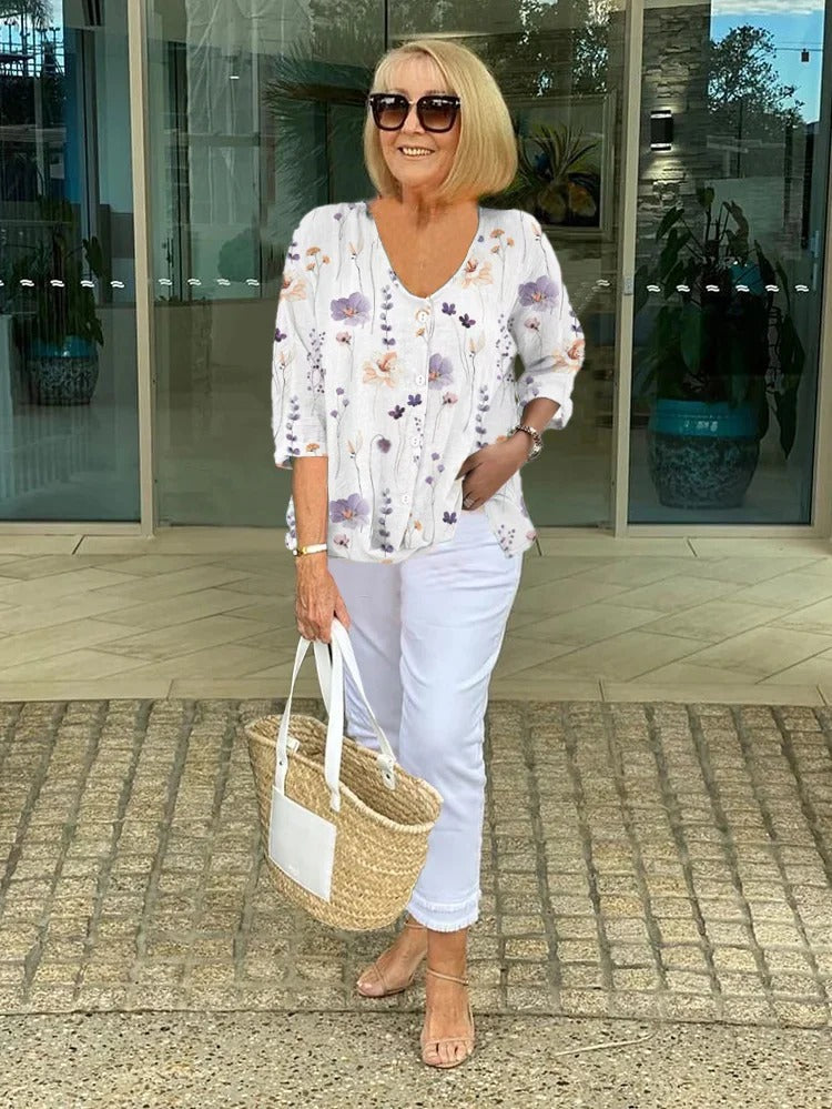 Van Delft Mode® | Elegante Bloemenblouse