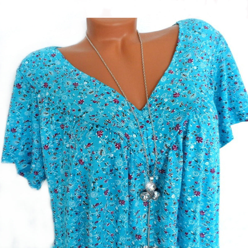 Van Delft Mode® | T-shirt Flora met V-hals