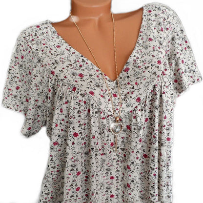 Van Delft Mode® | T-shirt Flora met V-hals