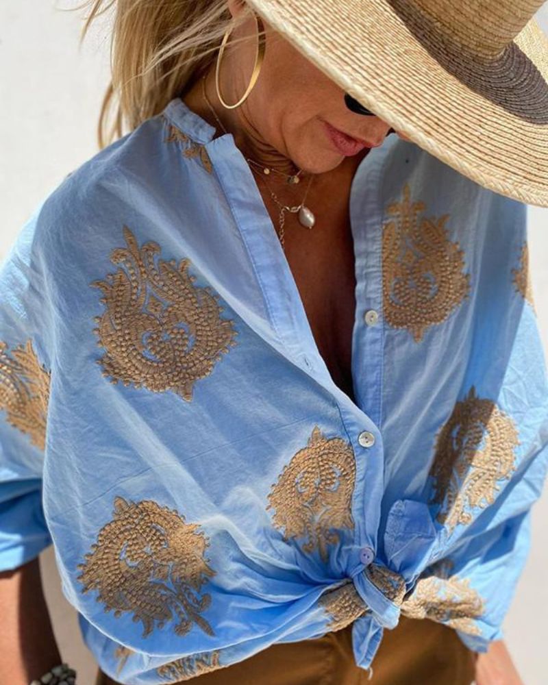 Van Delft Mode® | Blouse met sierlijke borduursels
