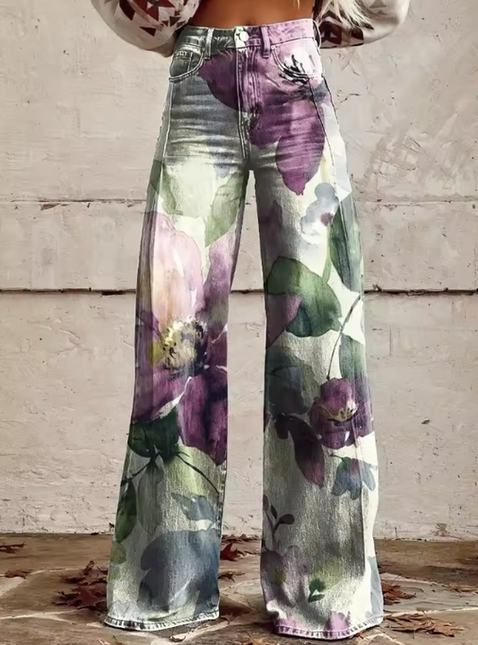 Van Delft Mode®| Boho Vintage Broek met Unieke en Verfijnde Stijl