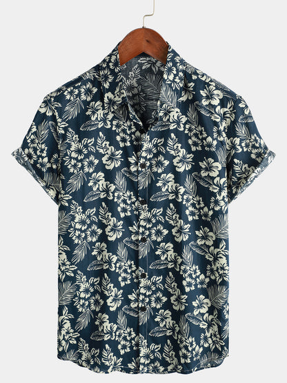 Van Delft Mode®| Katoenen Hawaii Overhemd met Korte Mouwen