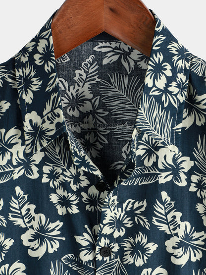 Van Delft Mode®| Katoenen Hawaii Overhemd met Korte Mouwen