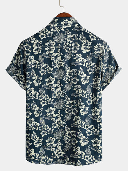 Van Delft Mode®| Katoenen Hawaii Overhemd met Korte Mouwen