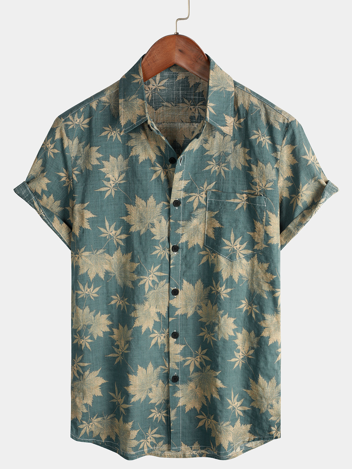 Van Delft Mode®| Katoenen Hawaii Overhemd met Korte Mouwen