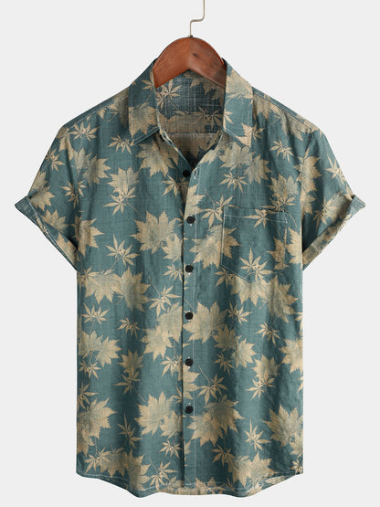 Van Delft Mode®| Katoenen Hawaii Overhemd met Korte Mouwen