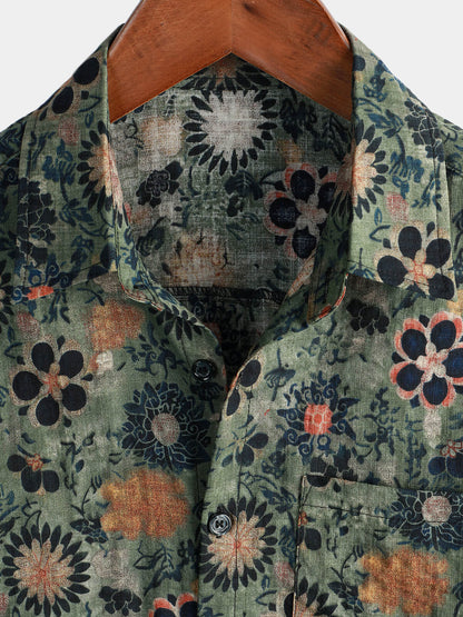 Van Delft Mode®| Katoenen Hawaii Overhemd met Korte Mouwen