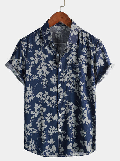 Van Delft Mode®| Katoenen Hawaii Overhemd met Korte Mouwen