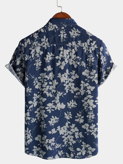 Van Delft Mode®| Katoenen Hawaii Overhemd met Korte Mouwen