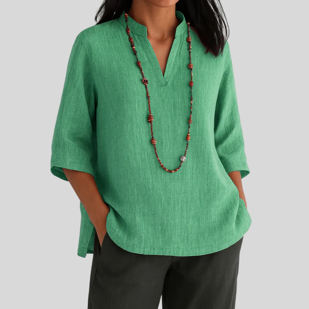 Van Delft Mode® | Linnen blouse met relaxte elegantie