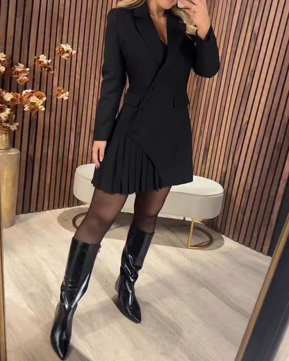 Van Delft Mode® |Jurk met revers en blazerlook