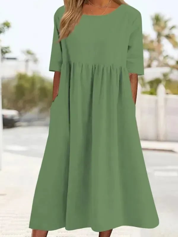 Van Delft Mode® | Elegante dames jurk met Ronde Hals