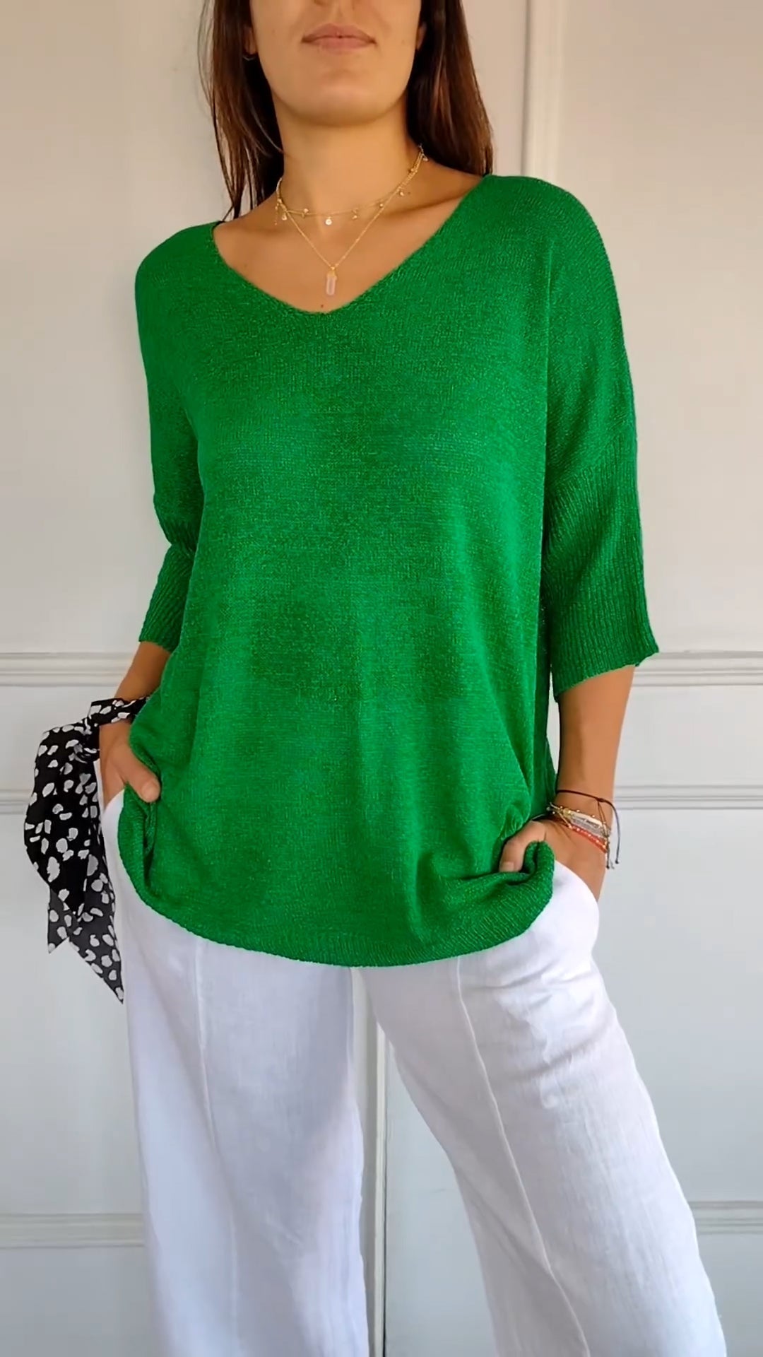 Van Delft Mode® | Gebreide top met V-hals