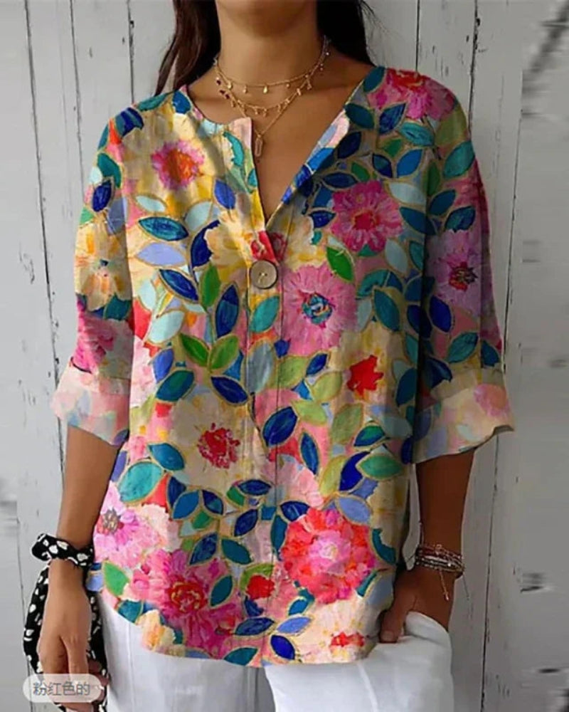 Van Delft Mode® | Bloemige Vintage Blouse