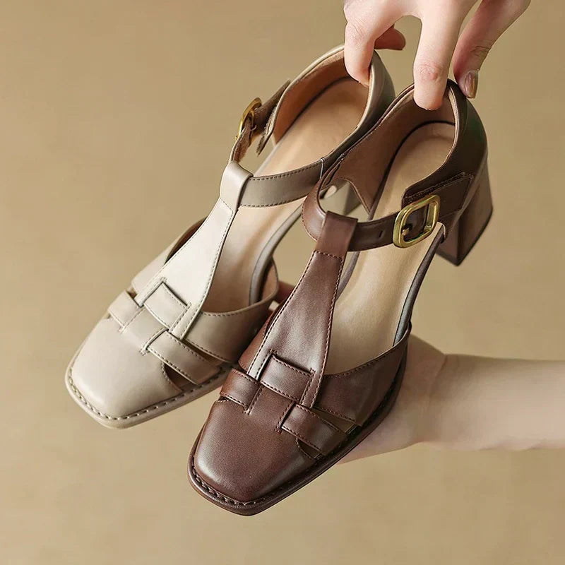 Van Delft Mode®| Vierkante Teen Zomer Sandalen