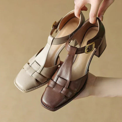 Van Delft Mode®| Vierkante Teen Zomer Sandalen