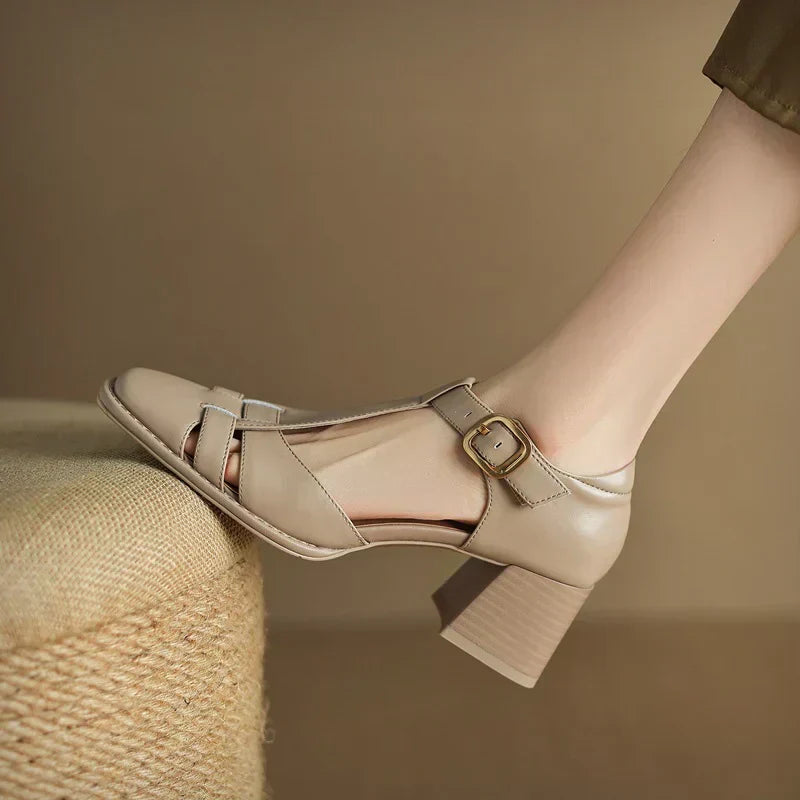 Van Delft Mode®| Vierkante Teen Zomer Sandalen