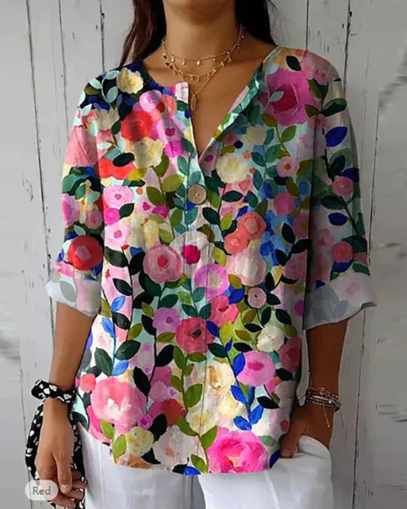 Van Delft Mode® | Bloemige Vintage Blouse
