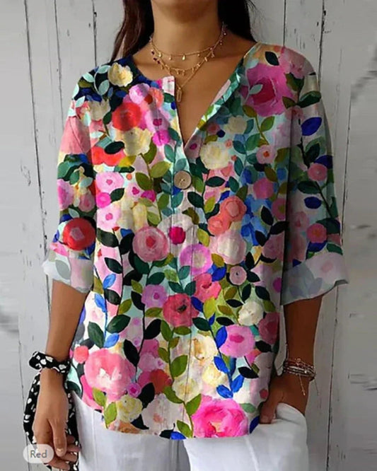 Van Delft Mode® | Bloemige Vintage Blouse