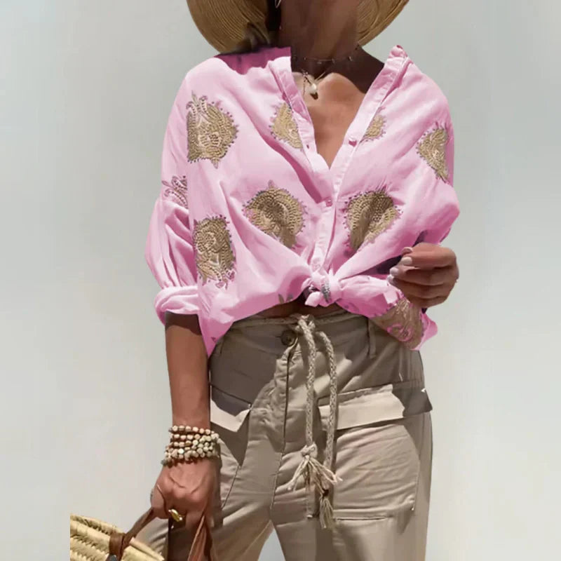 Van Delft Mode® | Blouse met sierlijke borduursels