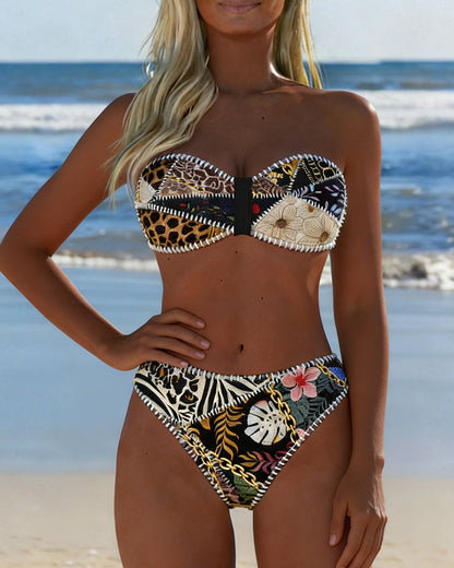 Kleurblok Bralette Bikini