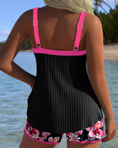 V-Hals Geprinte Sport Boxershorts Tankini