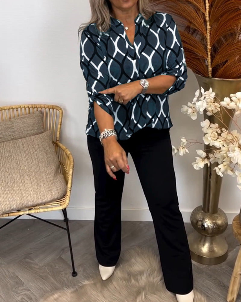 Van Delft Mode® | Blouse met Grafische Print