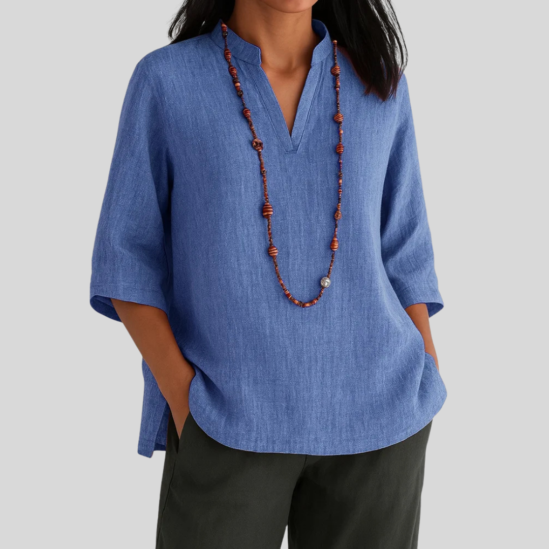 Van Delft Mode® | Linnen blouse met relaxte elegantie