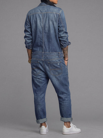 Van Delft Mode® | Dames-Denim-Overall met losse pasvorm