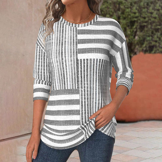 Van Delft Mode® | Gestreepte Blouse met Modieuze Twist
