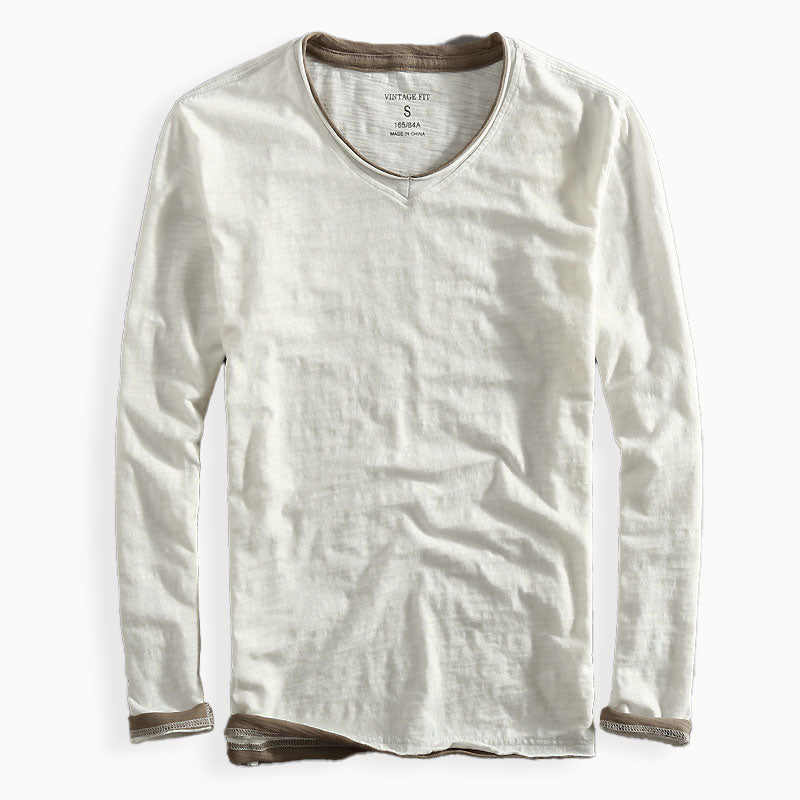 Van Delft Mode® | Katoenen Langemouwen Shirt