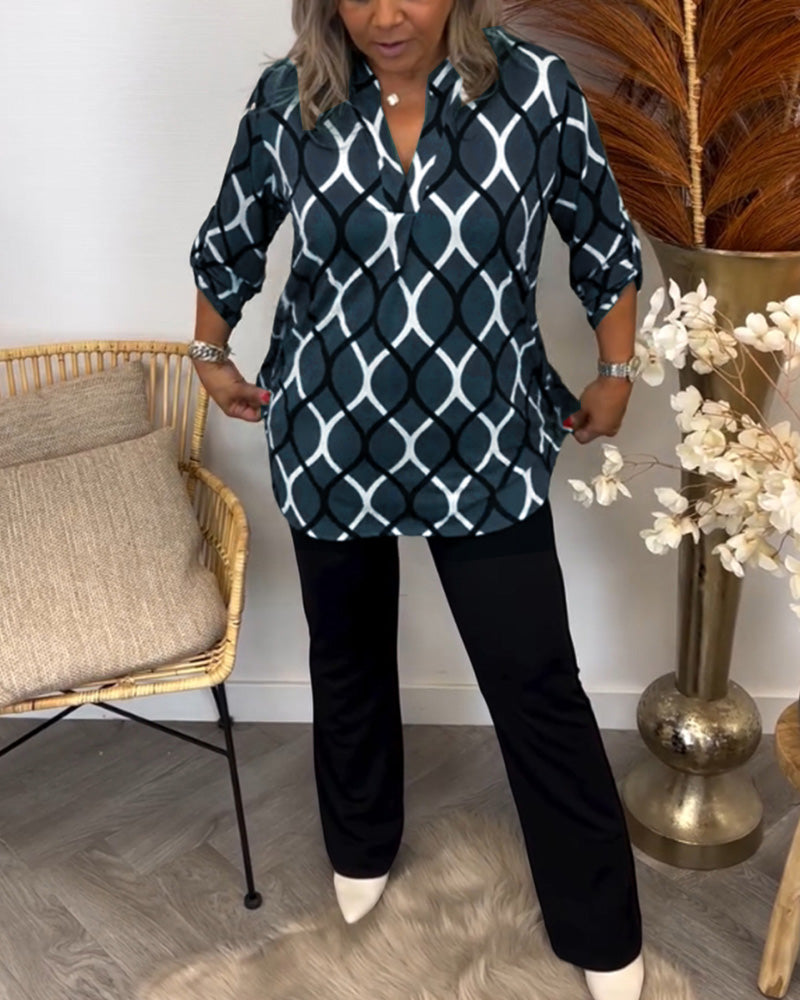 Van Delft Mode® | Blouse met Grafische Print
