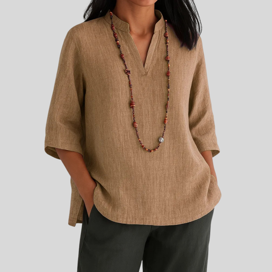 Van Delft Mode® | Linnen blouse met relaxte elegantie