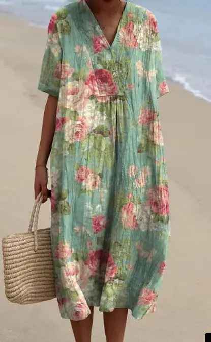 Van Delft Mode® | Zomerbries Geprinte Jurk