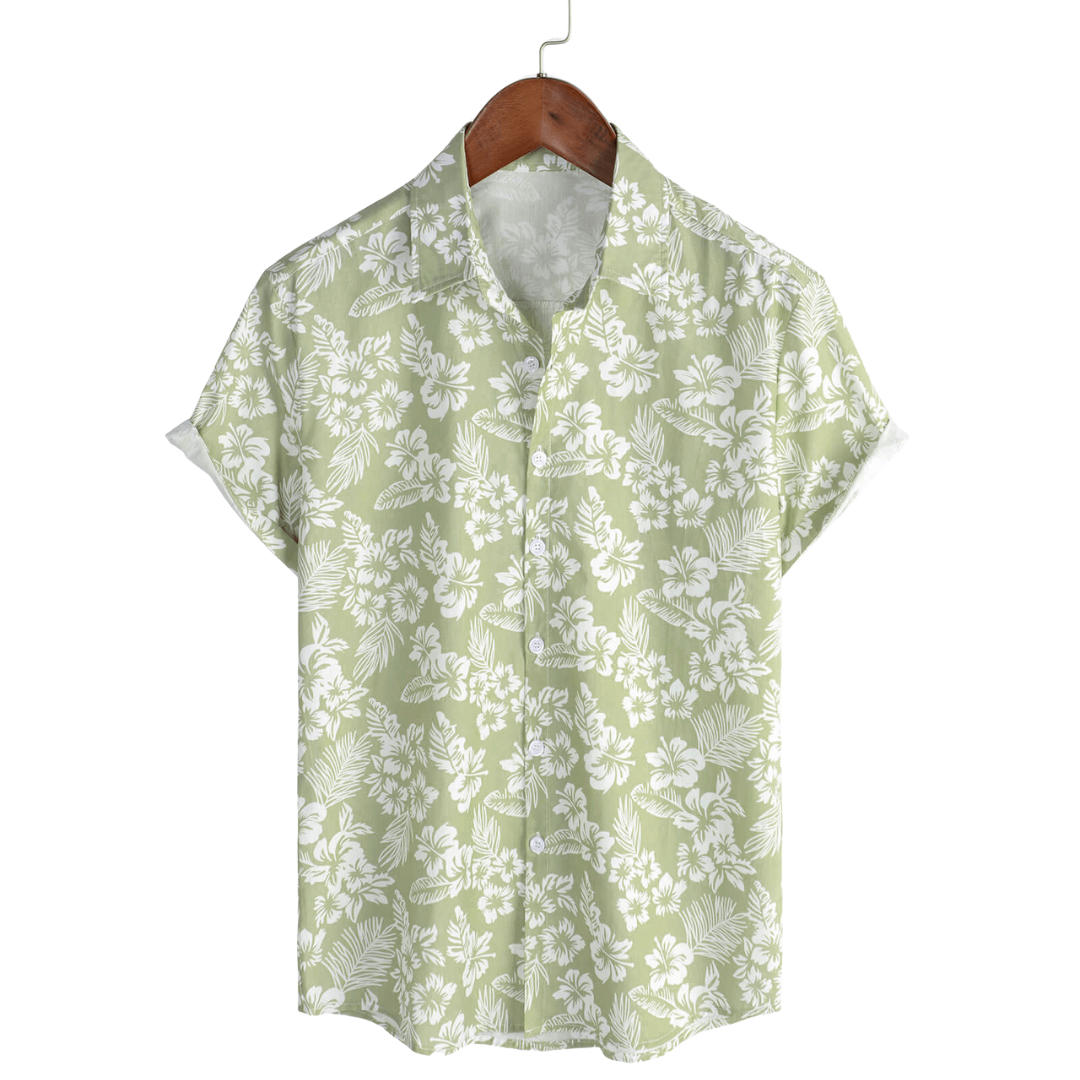 Van Delft Mode®| Hawaïblouse met korte mouwen en bloemenpatroon